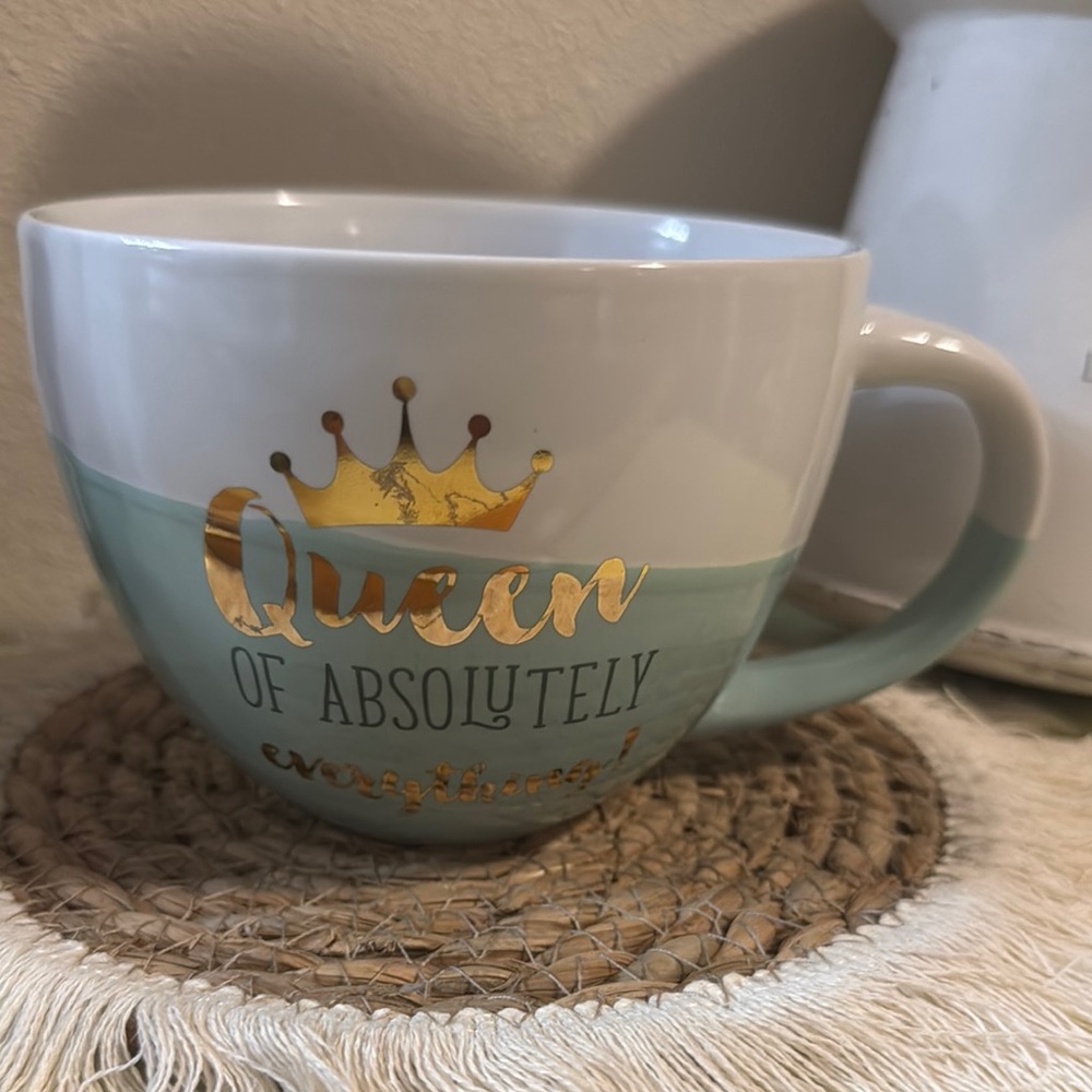Queen of Absolutely Everything Mug with Gold Accents